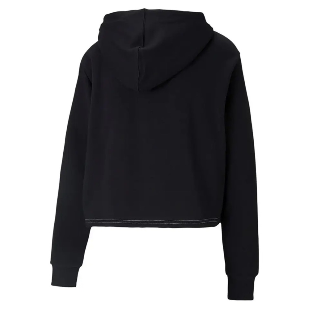 NWT- Puma Women's Black/White Amplified Cropped Logo Hoodie - Picture 3 of 7